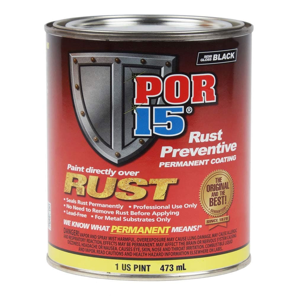 - POR-15 Rust Preventive Coating, Stop Rust and Corrosion Permanently, Anti-rust, Non-porous Protective Barrier, 16 Fluid Ounces, Semi-gloss Black