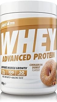 per4mProtein Whey Powder | 30 Servings of High Protein Shake with Amino Acids | for Optimal Nutrition When Training | Low Sugar Gym Supplements (Cinnamon Donut, 900g)