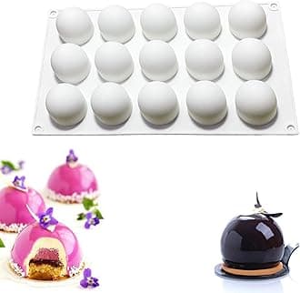 OCPO Kitchen Truffle Silicone Mold for Baking Candy, Chocolate, Ice Cream Mold, Cake Decoration Mold, Non-Stick & Easy Release, Mini Truffle Ball Shape (15-Cavity)