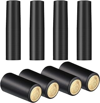 Blulu 120 Pcs Wine Sealer for Bottles PVC Heat Shrink Capsules Bottle Caps for Wine Making Cellars and Home Use (Black)