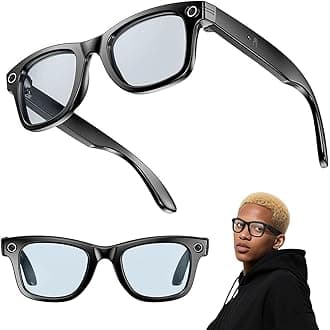 Cyanvue Ai Smart Glasses, 8mp Camera Glasses with Music & Call, Waterproof Ai Bluetooth Sunglasses with Camera for Men Women (Anti-Blue Light)