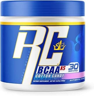 BCAA XS Powder with Essential Amino Acids, Post Workout Muscle Recovery, Sugar Free Hydration Drink Mix, Supplement for Women and Men, Cotton Candy Flavor, 30 Servings