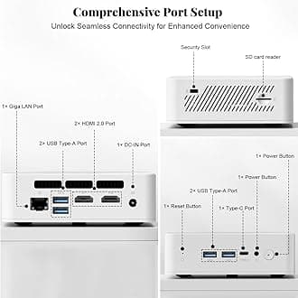 NIMO Mini PC Desktop, 16GB RAM 512GB SSD 12th Gen N100(Beat i3 1115G4) Mini Desktop Computers with USB3.2 BT5.2 WiFi 6, 4K Triple-Monitor Display Micro Computer for Student Home Office