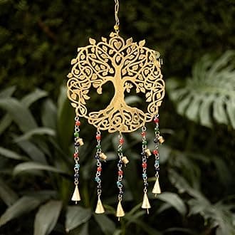 DULI Metal Windchime Wall Hanging, Feng Shui, Wall Art, Wall Decor, PositiveVibes, Rustic Wall Hangings, Wall Art, Diwali Decor, Diwali Decoration, Diwali Gifts (Tree of Life 24x10 Inches)