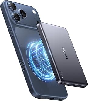 MiniMag Power Bank 10000mAh for MagSafe, Fast Charging Magnetic Portable Charger Slim, Wireless Battery Pack with USB-C Cable for iPhone 17 Pro Max/Air/16/15/14/13/12, Gray Titan