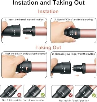 JAETON Curling Wand, 4 in 1 Hair Curling Iron Wand Set Include 4 Interchangeable Ceramic Barrels (0.35"-1.25") Hair Curling Wand Set for Quick Create Hairstyle in All Hair Type