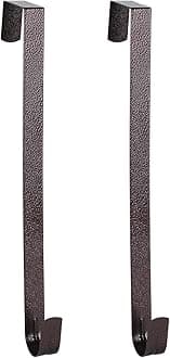 Sattiyrch 15" Wreath Hanger for Front Door,Sturdy Steel Wreath Door Hanger,Over The Door Hanger Hook (Textured Brass,2)