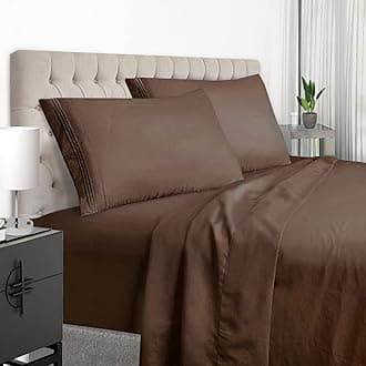 EaseHome Brown Sheets for Queen Size Bed Set -Deep Pocket to 18 inches Mattress 4 Piece - Premium Bedding Sheets & Pillowcases Collection - Extra Soft