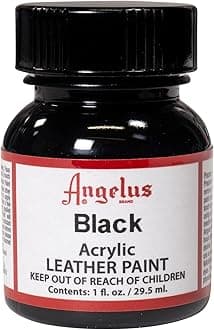 Angelus Brand Acrylic Leather Paint Water Resistant 1 oz - Select Your Color (#1 Black)