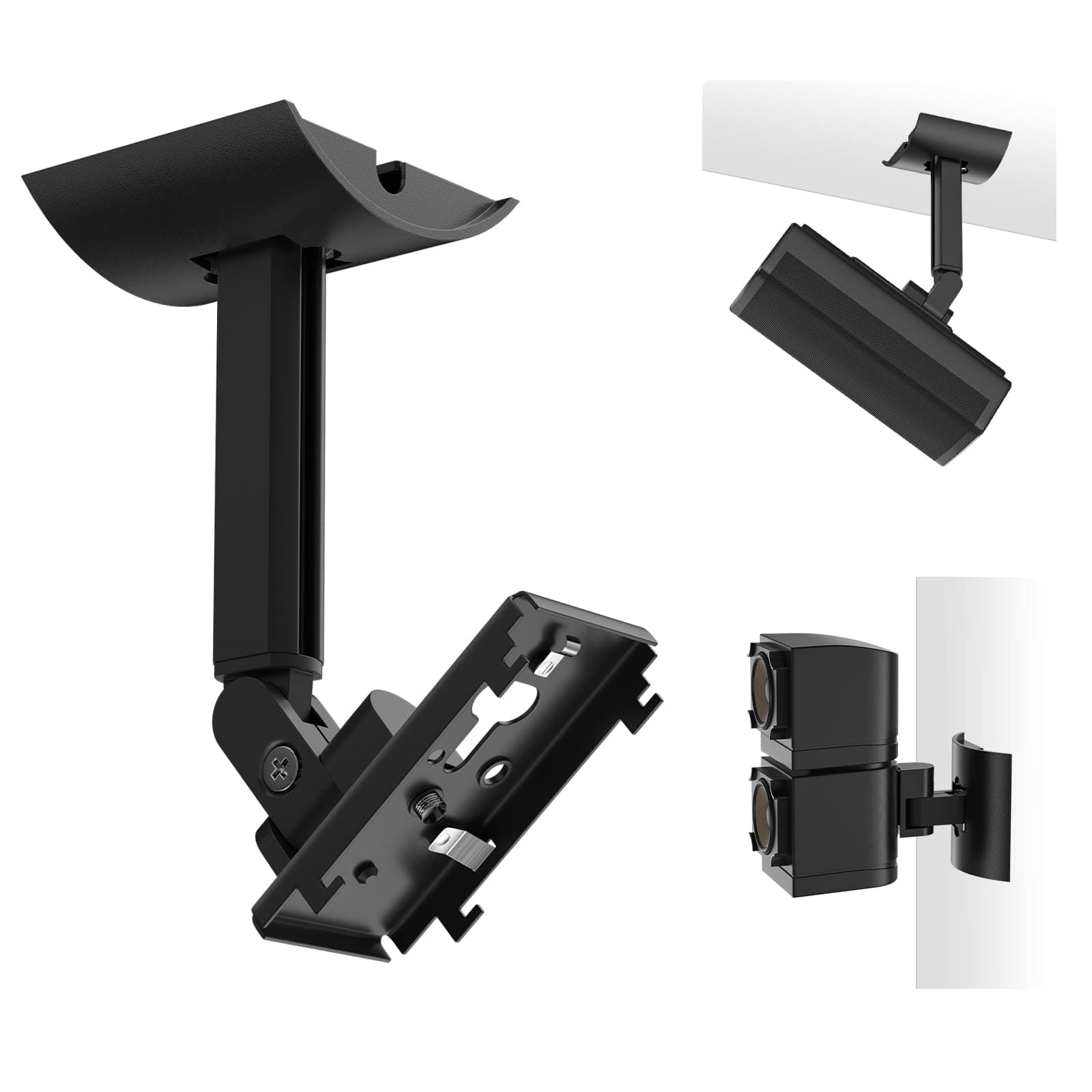 (2 Pack) Adjustable Speaker Wall Mount for Bose Cube Speaker, Ceiling & Wall Mount for Bose UB-20, UB-20 Series II, WB-50 II, Lifestyle, Soundtouch Series, Cinemate, Acoustimass Series Black