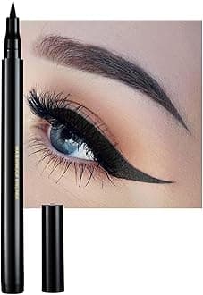 DekRion Liquid Eyeliner, Black Eyeliner Liquid, Long-lasting Colored Eyeliners, White Black Red Brown Green Purple Waterproof High-pigmented Colorful Eyeliners for Eye Makeup,1PC Black