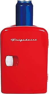 FrigidaireMini Portable Compact Personal Fridge Cooler, 4 Liter Capacity Chills Six 12 oz Cans, 100% Freon-Free & Eco Friendly, Includes Plugs - Red