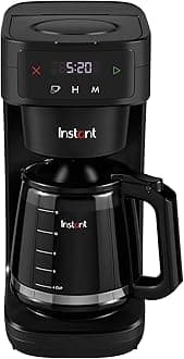 Instant Infusion Brew Automatic Filter Coffee Maker 24 Hour Programmable Coffee Machine, Glass Carafe, Digital Display - Keep Warm Function, 4-12 cup Customisable Brewing, Black