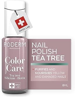 PODERM Swiss-Made Antifungal Nail Polish – Parma | Breathable Treatment with Tea Tree, Silicon & Biotin | Strengthens, Repairs & Conceals Yellow, Brittle & Damaged Nails | Podiatrist-Developed