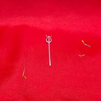 Pure Silver Trishul for Lord Shiva, Maa Durga, Pooja Ghar (Size : L- 6.5cm * W-1cm * H-0.2cm | Weight : 1.6gm Approxe)