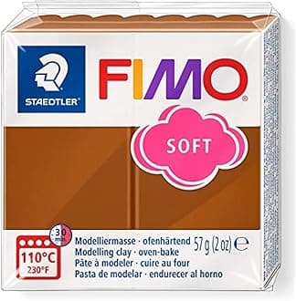 8020-7 FIMO Soft Oven-Hardening Polymer Modelling Clay - Caramel (1 x 57g Block)
