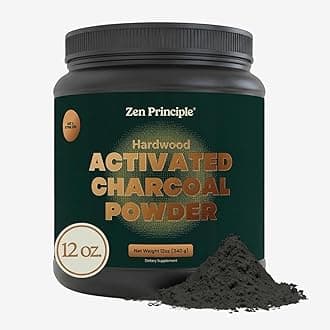 Zen Principle Activated Charcoal Powder only from USA Hardwood Trees. All Natural. Whitens Teeth, Rejuvenates Skin and Hair, Supports Better Digestion. Free Scoop Included. 12 oz.