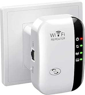 WiFi Extender, WiFi Signal Booster Up to 5800sq.ft and 56+ Devices, WiFi Range Extender, Wireless Internet Repeater, Long Range Amplifier with Ethernet Port,1-Key Setup, Access Point, Alexa Compatible