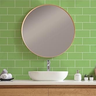 54Pcs Alwayspon Wall Tile Transfers Sticker for Home Decor, Peel and Stick Self-Adhesive Splashback, Stick on Tile Decals for Living Room Kitchen Bathroom Decor, Light Green