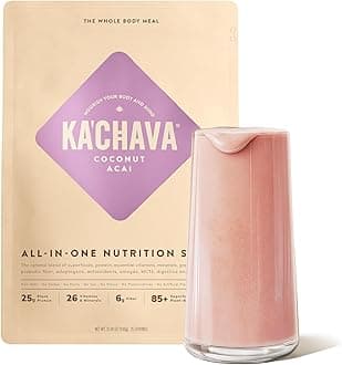 - Ka’Chava Whole Body Meal Shake Coconut Acai 2 lb – Vegan Protein Powder with 85+ Superfoods & Greens – Plant-Based Meal Replacement – Probiotics & Digestive Enzymes – Gluten & Dairy Free (15 Servings)