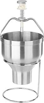 New Star Foodservice 37470 Commercial Grade Stainless Steel 18/8 Pancake Dispenser with Stand, Silver