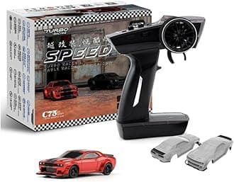 Turbo Racing C75 1:76 Scale Mini RC Car Full Proportional RTR 2.4GHz RC Transmitter - Remote Control RC Cars Toy Vehicle for Adult (HELIDIRECT) (Red)