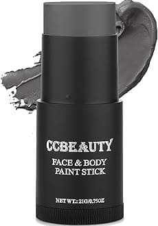 CCbeauty Grey Face Paint Stick, Face Painting Kit, Dark Grey Cream SFX Makeup Foundation, Professional Non-Toxic Body Paint for Halloween Costume Party, For Zombie, Werewolf, Vampire Makeup