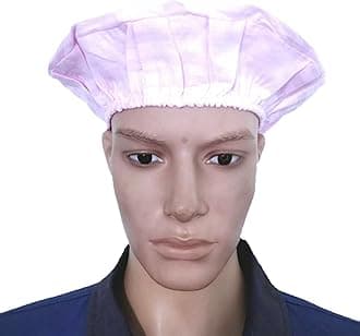 Trance Cotton Washable & Reusable Head Cap | Multipurpose Head Cover cap for Kitchen Cooking, House Cleaning, Garden & Farms | Food & Processing Industries, Hotels Hygiene Caps (Pack of 2, Light Pink)