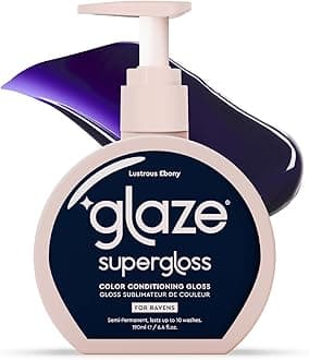 Supergloss Color Conditioning Gloss With Dispensing Pump – Hydrating Semi-Permanent Color Hair Gloss & Shine Boost – Vegan, Cruelty-Free – 6.4 fl oz - Lustrous Ebony - Blue Black