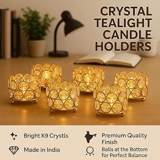 Tealight Candle Holder Votives Bowl for Home Decoration, Diya Diwali Decoration Lights Centerpieces for Wedding Home Party Table Decor (Gold (Pack of 10))