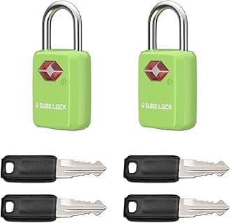 SURE LOCKTSA Approved Luggage s Smallest Key Travel Luggage s, Alloy Body with Steel Shackle, Key (Green 2 s)