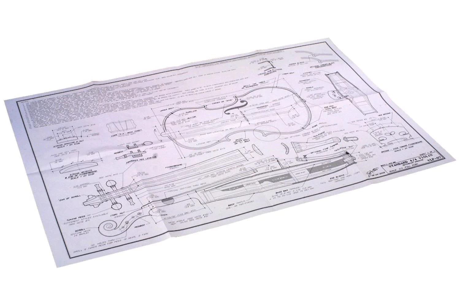 Standard 4/4 Size Violin Plan