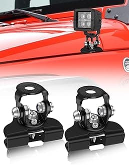 Led Hood Mounts, Universal Led Light Bar Mounting Brackets 304 Stainless Steel Hood Clamp Lights Mounts, Black