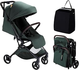 - MAMAZING Ultra Air Lightweight Baby Travel Stroller with Carbon Fiber Frame, Compact & Airplane-Friendly, One-Handed Fold, 11.6 lbs, Perfect for Toddlers, Green