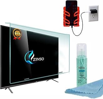 ZINSO® 75 inch Premium TV Screen Protector- Tempered Fiber Glass Guard, Crystel Clear Vision, Anti-Scratch, Anti-Glare With 1 Year Warranty.