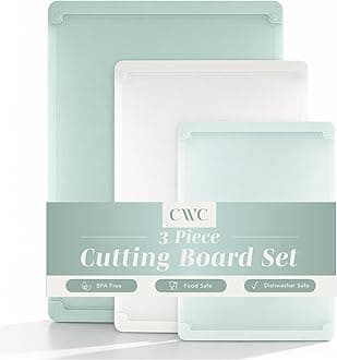 Extra Large Cutting Board Set, Jumbo-Sized Boards with Rubber Border for Enhanced Cooking Experience, 3-Piece, Mint