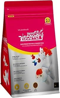 Taiyo Pluss Discovery Pink Fish Food - 500 g (Pack of 1) | Super Premium 2-in-1 Formula with Colour Enhancers & High Protein | Mini Pellets (0.8 mm) for All Aquarium Fishes