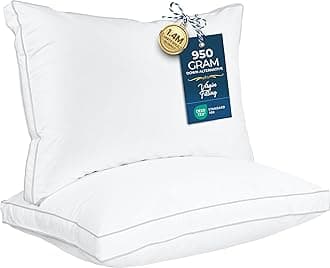 Utopia Bedding Bed Pillows for Sleeping Standard Size (White), Set of 2, Cooling Hotel Quality, Gusseted Pillow for Back, Stomach or Side Sleepers
