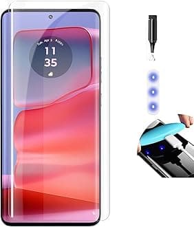 NISHTECH Advanced Hd+ Curved Uv Tempered Glass Screen Protector Designed For Moto Edge 50 Pro 5G Cellphone || Full Screen Coverage With Easy Installation Kit (Anti-Scratch)