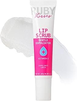 Ruby Kisses Exfoliating Lip Scrub, Gentle Smoothing for Soft Lips, Jojoba & Shea Butter Enriched, Non-Greasy, Hydrating Lip Care, Lightweight for Healthy & Supple Lips