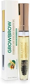 GrowBrow Eye Brows EyeLash Hair Growth and Volume Serum with Castor, Onion Oil and Vitamin E (12ml)