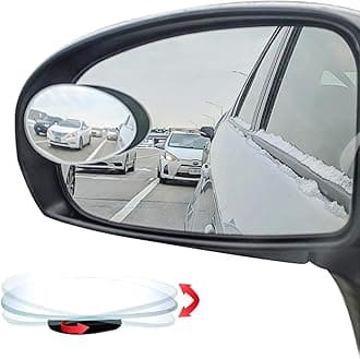 Oval Blind Spot Mirror, HD Glass Frameless Stick on Adjustabe Convex Wide Angle Rear View Blind Spot Car Mirror for Car Blind Spot, Pack of 2