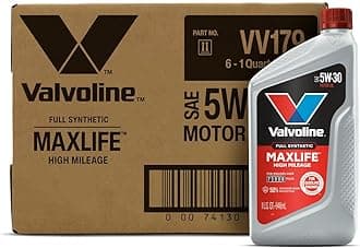 Valvoline Full Synthetic High Mileage with MaxLife Technology SAE 5W-30 Motor Oil 1 QT, Case of 6