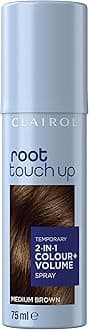 Clairol Root Touch Up Spray, Temporary Grey Coverage & Volume 2-in-1 Spray, Medium Brown, 75ML