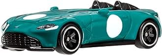 Premium Car Culture Collectible Toy Car, 1:64 Scale Die-Cast Aston Martin V12 Speedster with Real Riders Tires, HKC78