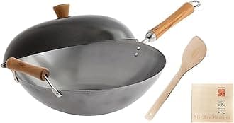 Joyce Chen J21-9972 Classic Series Uncoated Carbon Steel Wok Set, Alloy, 14 Cubic_inches, Silver