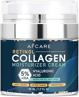 Face Cream for Men,Men's Face Moisturizer Cream with Organic Sunflower Seed Oil,Collagen,Hyaluronic Acid,Retinol,Vitamins E,Mens Skin Care Fit Day & Night Moisturizing Anti Wrinkle 1.7 oz