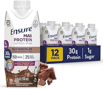 Max Protein Shake | Milk Chocolate | Ready to Drink | 30g Protein for Muscle Health | 1g Sugar, 4g Fiber | 11 fl oz, 12 Pack