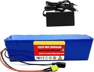 48V 20Ah E-Bike Lithium Ion Battery Pack 13S3P Electric Bicycle Battery Built-in BMS for 250W 300W 350W 500Wmotor with 54.6V 2A Charger XT30+JST