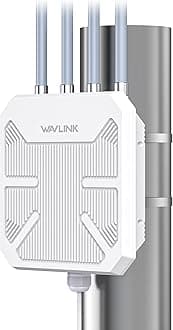 Outdoor WiFi Extender, AX1800 Dual Band Long Range Outdoor Wireless Access Point with 1000Mbps WAN/LAN Port, PoE Powered, Weatherproof, 4x8dBi Antennas, Supports AP/Repeater/Mesh Router/Extender Mode